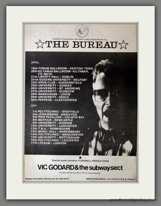 Bureau (The) UK Tour. Vintage Advert 1981 (ref AD14167)