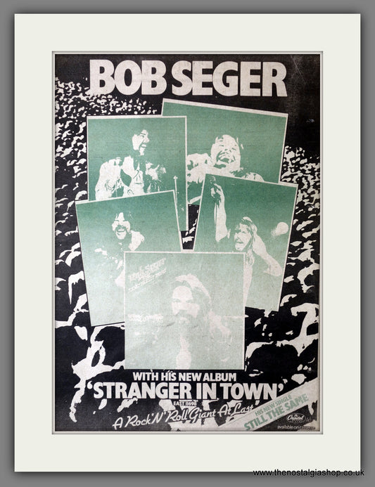 Bob Seger. Stranger In Town. Original Advert 1978 (ref AD14158)