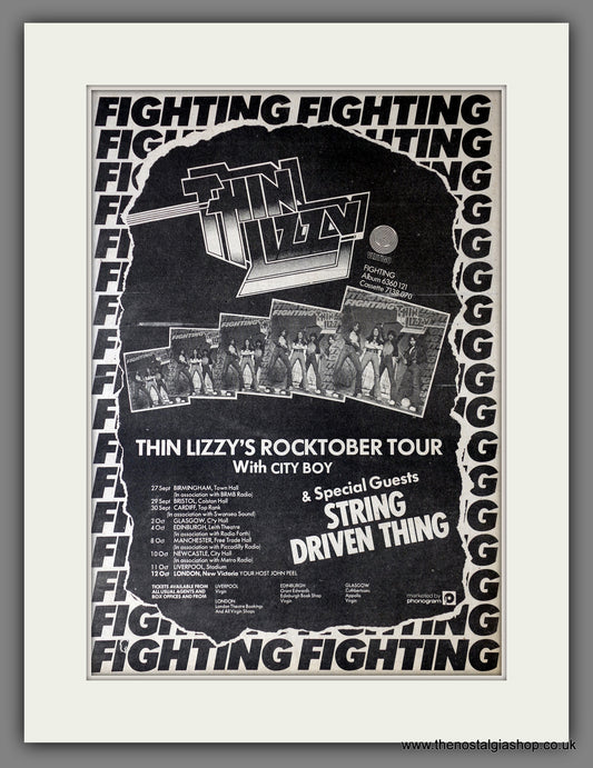 Thin Lizzy. Fighting Album & Tour Dates. Original Advert 1975 (ref AD14169)