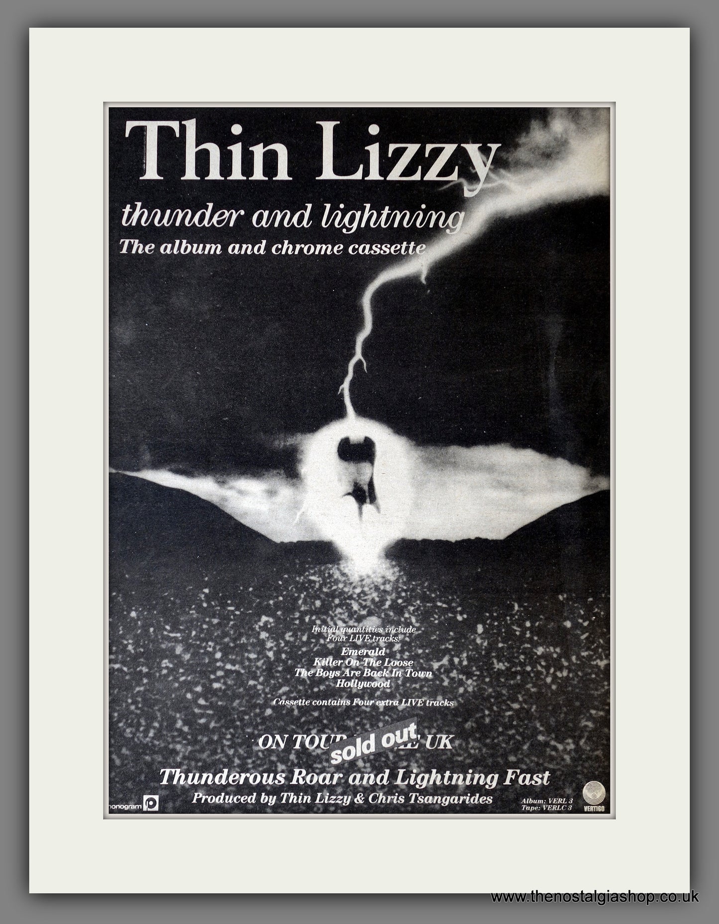 Thin Lizzy. Thunder And Lightning. Original Advert 1983 (ref AD14171)