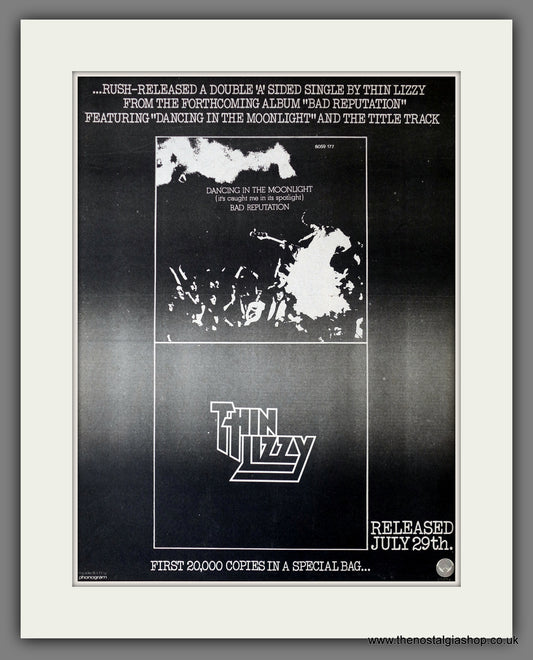 Thin Lizzy. Bad Reputation. Original Advert 1977 (ref AD14173)