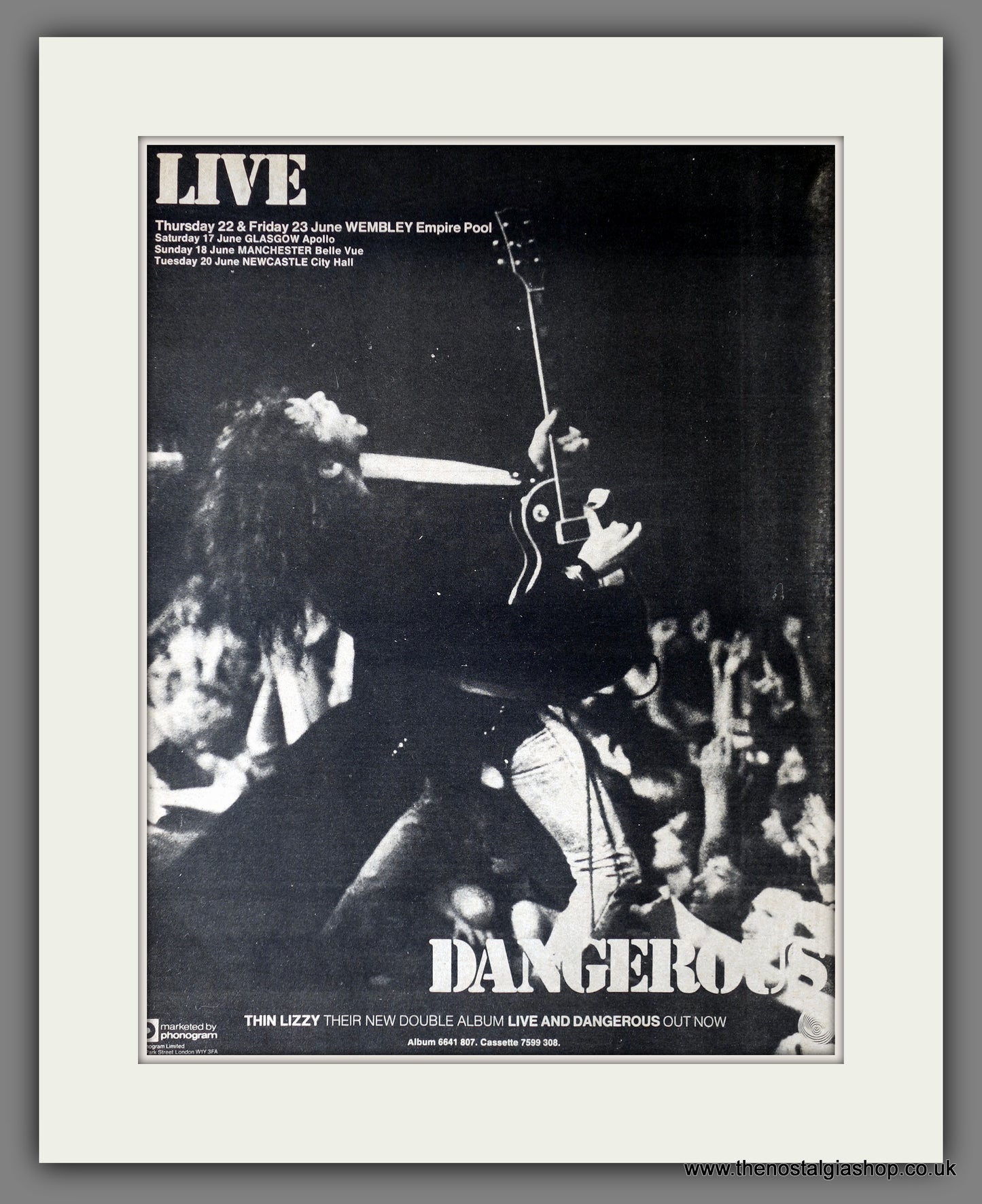 Thin Lizzy. Dangerous Live. Original Advert 1978 (ref AD14174)