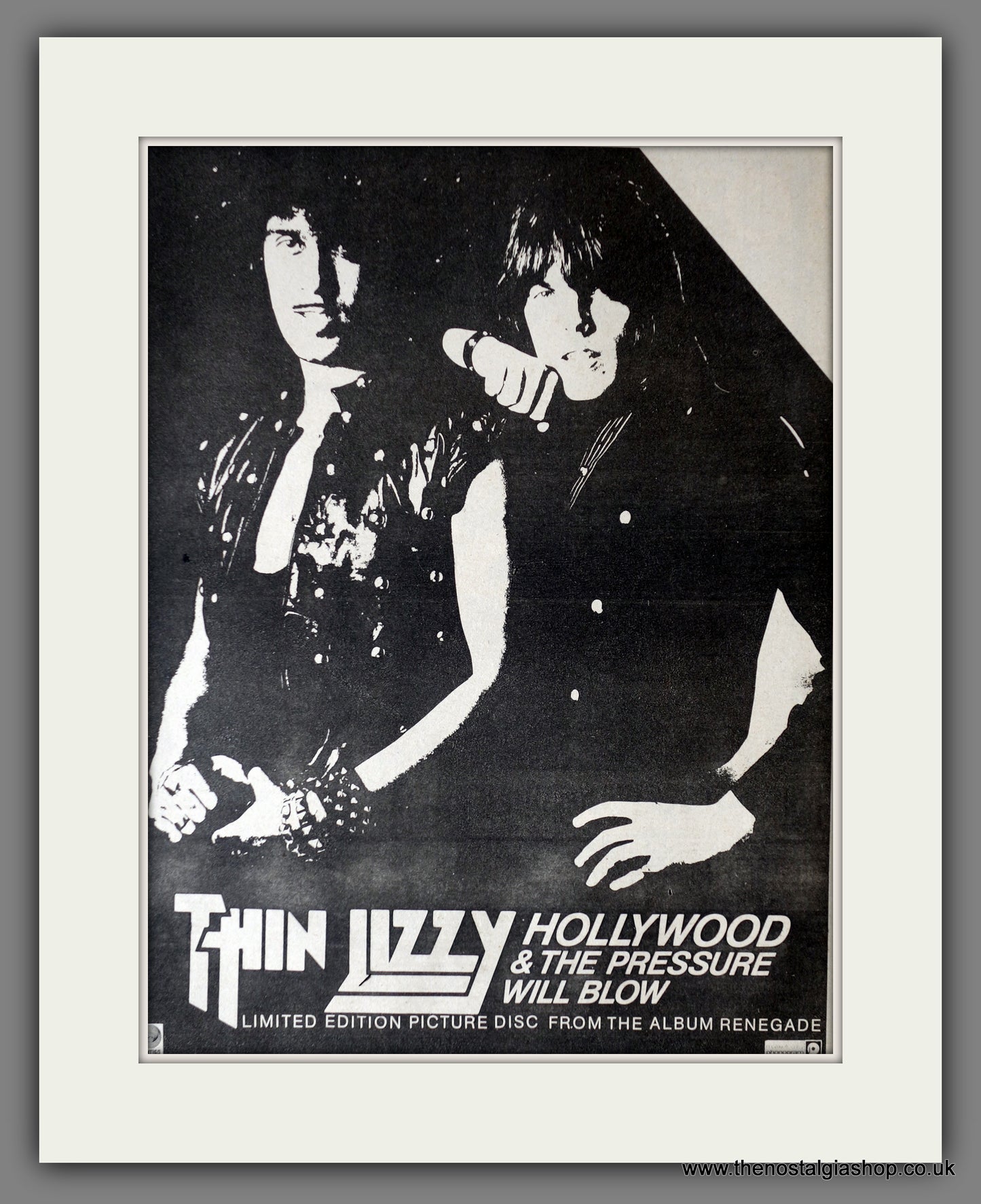 Thin Lizzy. Hollywood And The Pressure Will Blow. Original Advert 1982 (ref AD14185)