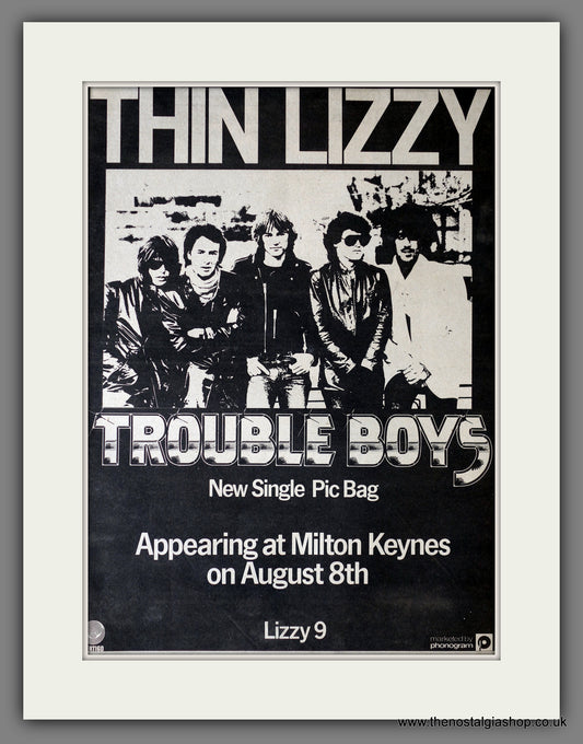 Thin Lizzy. Trouble Boys. Original Advert 1981 (ref AD14187)