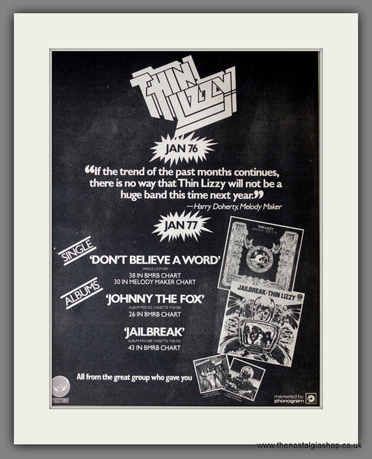 Thin Lizzy. Gonna' Be Big Next Year. Original Advert 1977 (ref AD14188)