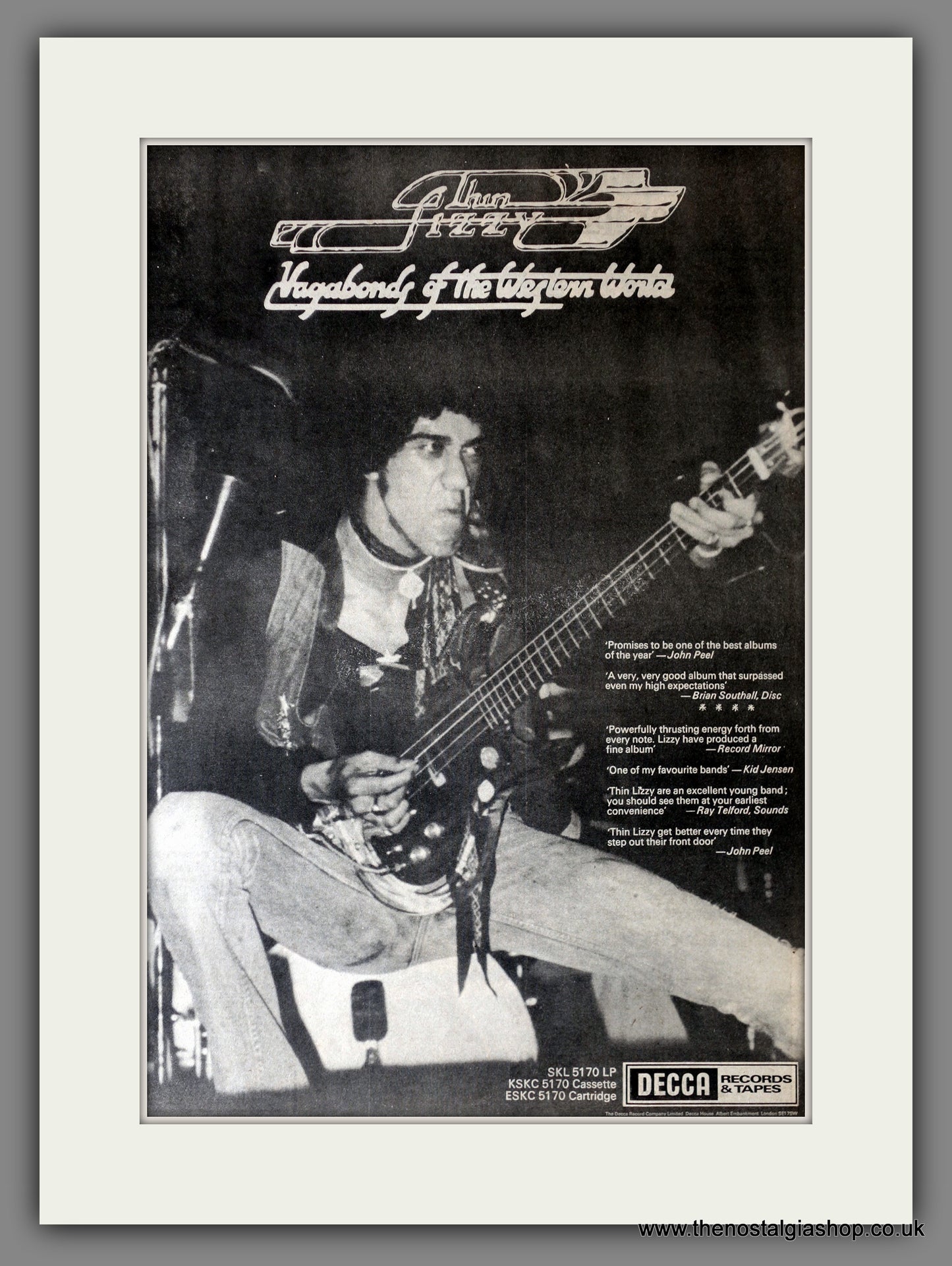 Thin Lizzy Vagabonds Of The Western World. Original Advert 1973 (ref AD14200)