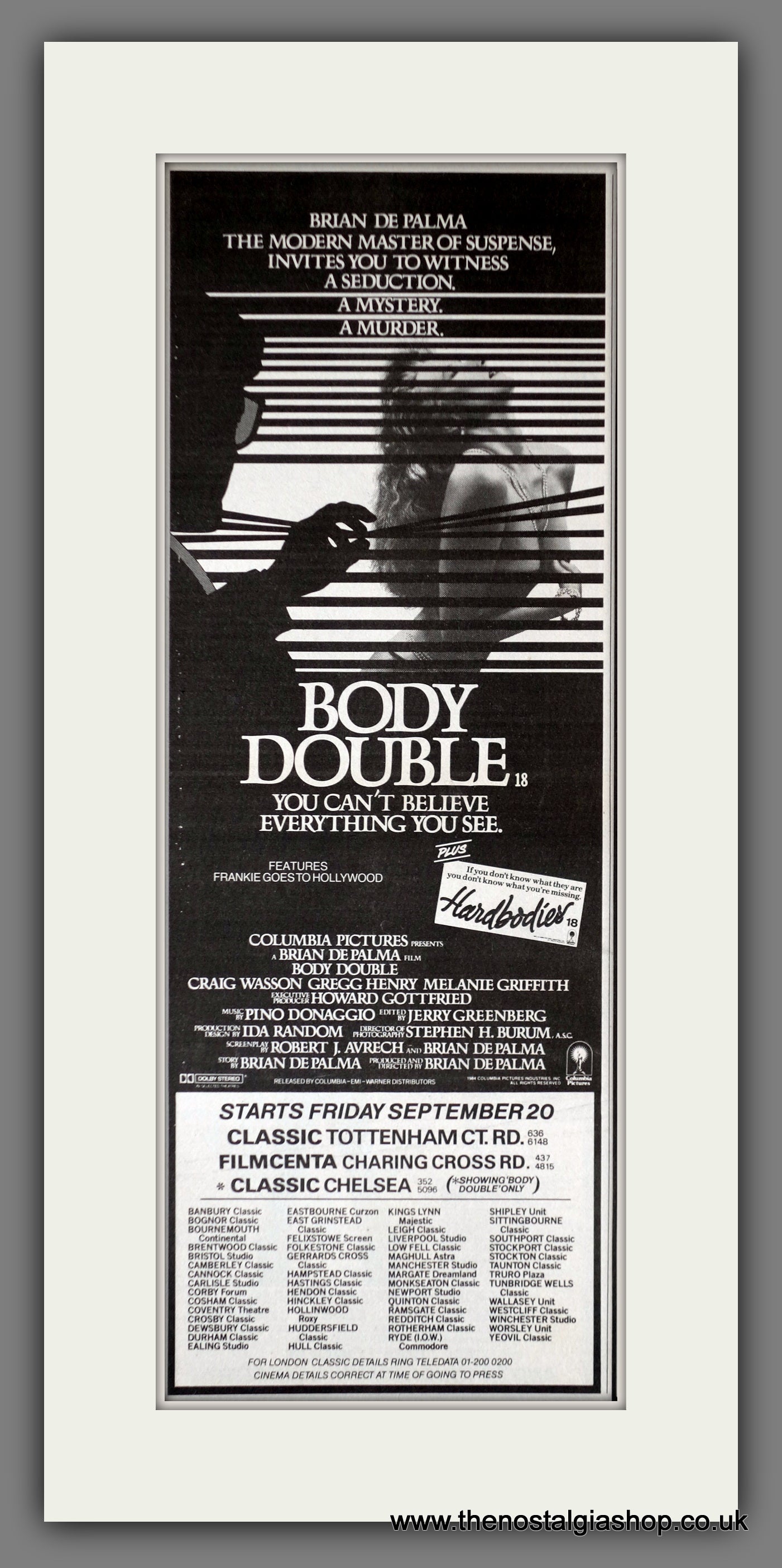 Body Double. Vintage Advert 1985  (ref AD200302)