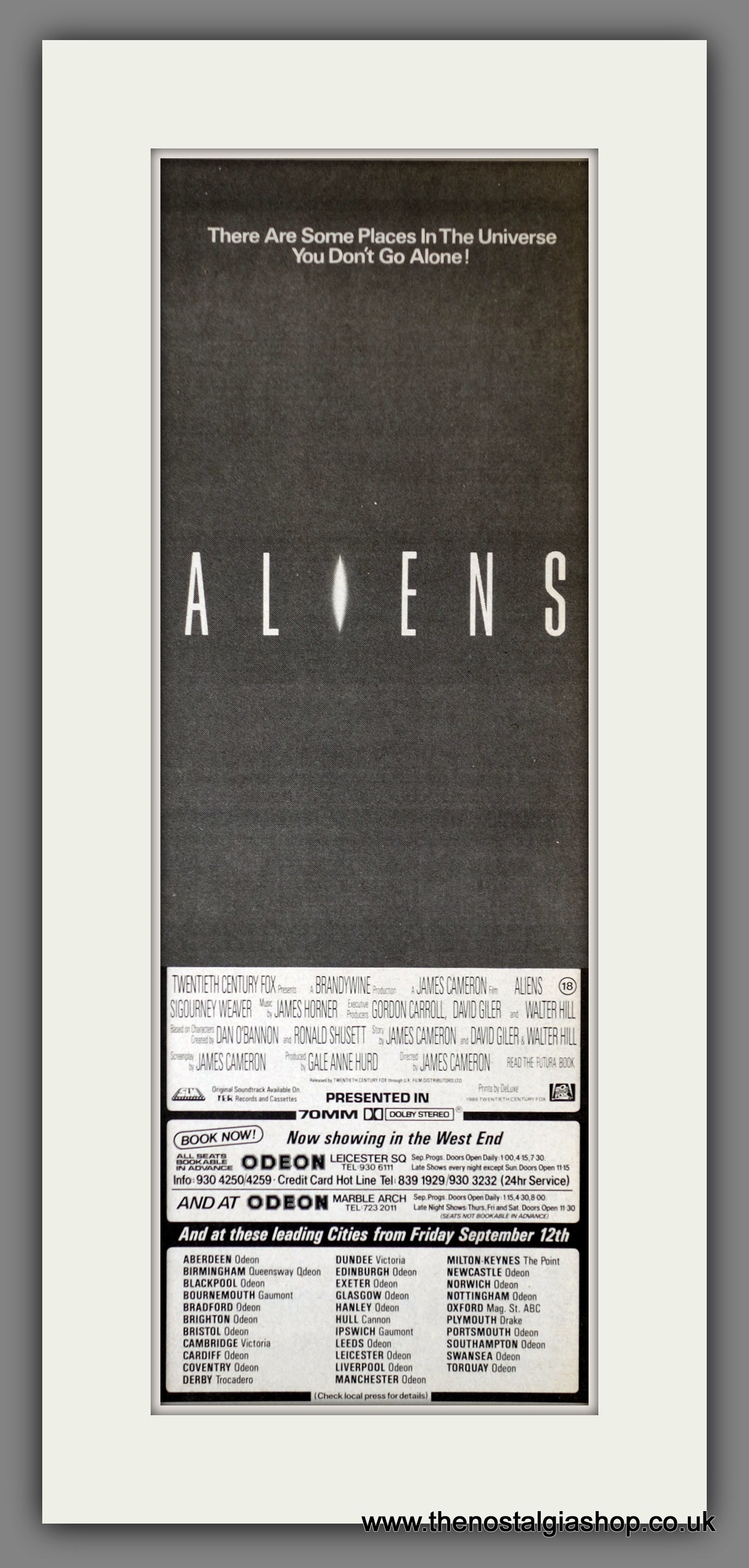 Aliens. Sigourney Weaver. Vintage Advert 1986  (ref AD200303)