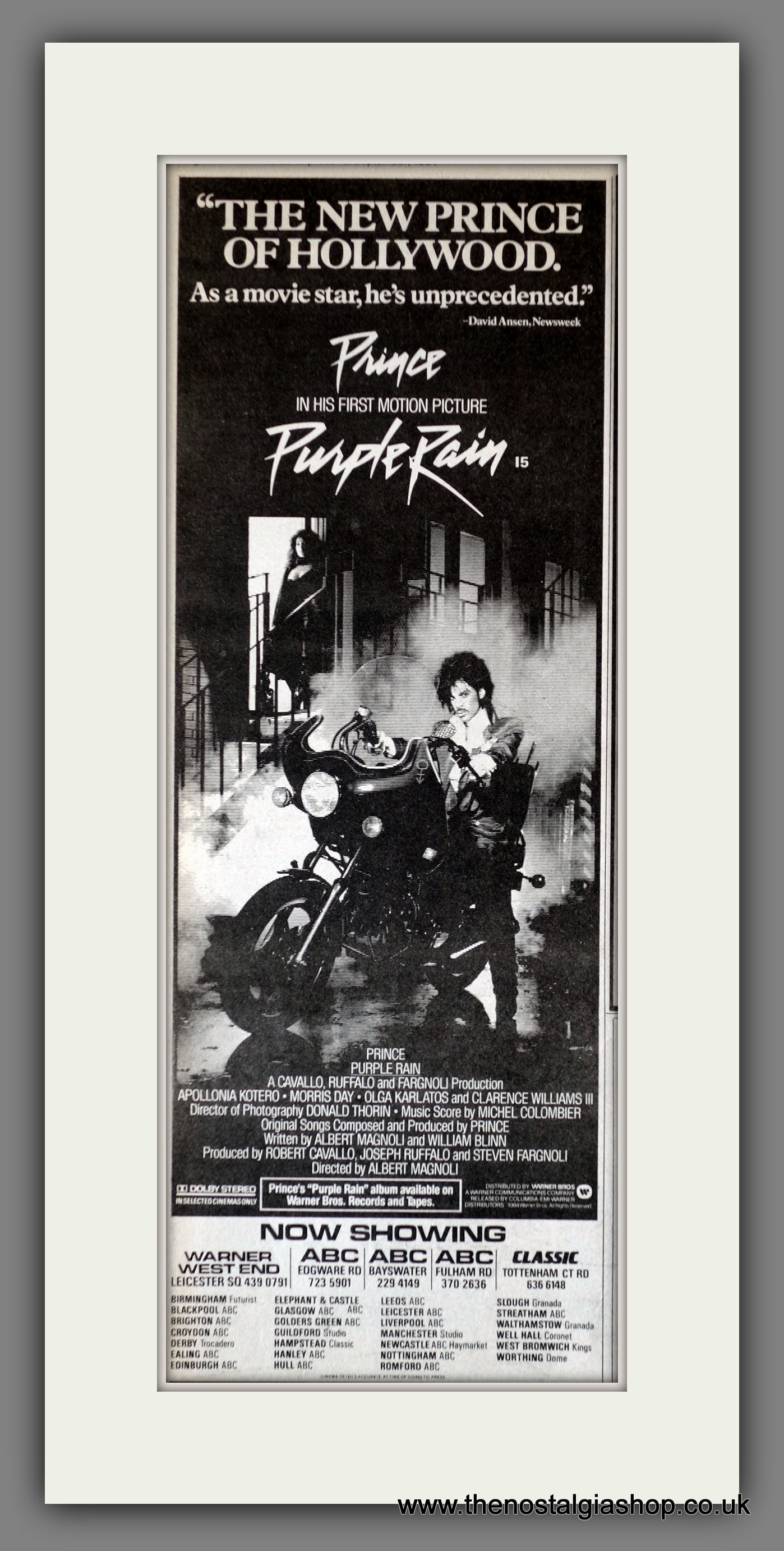 Purple Rain. Prince. Vintage Advert 1984  (ref AD200315)