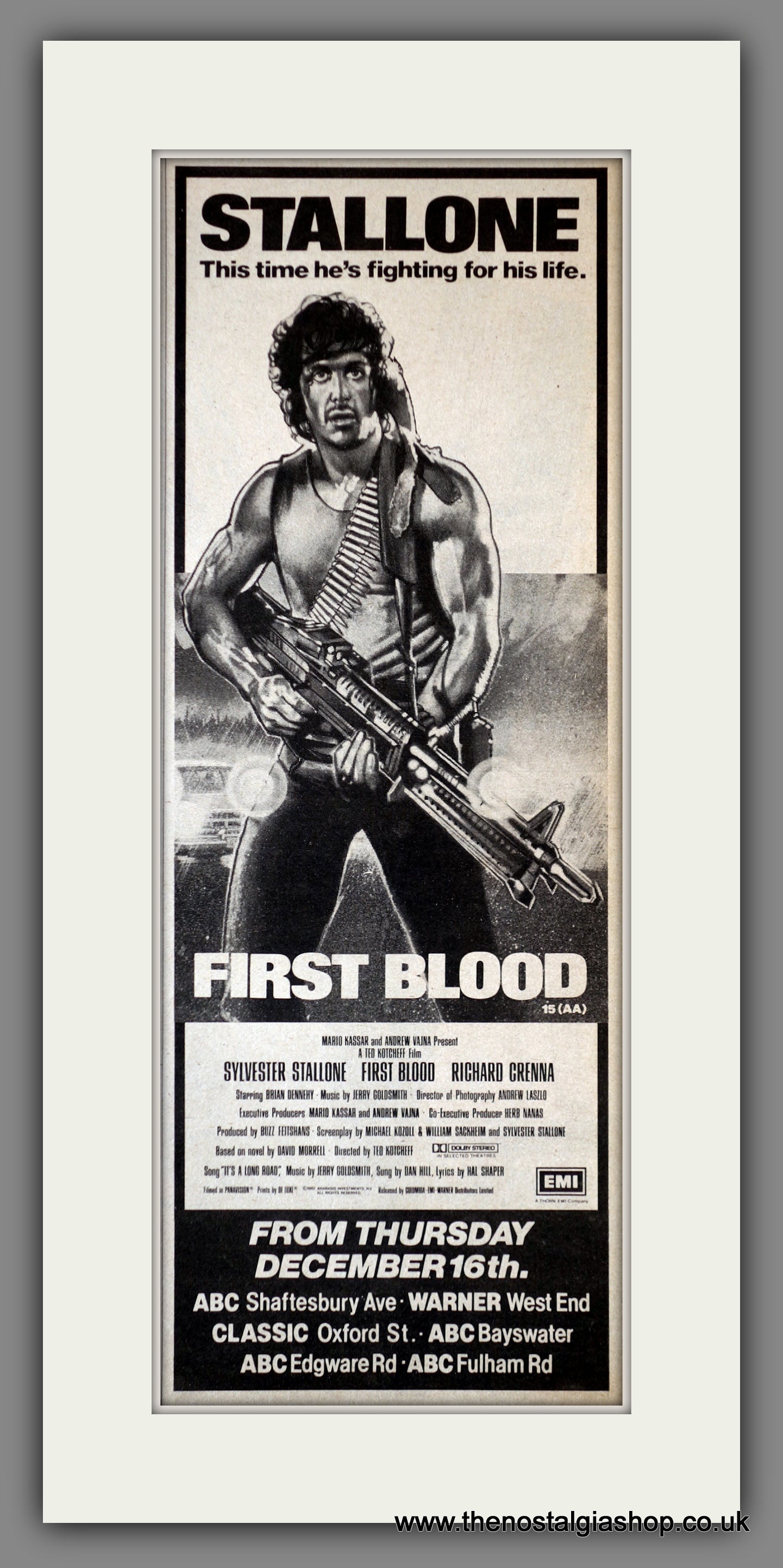 Rambo First Blood. Vintage Advert 1982  (ref AD200319)