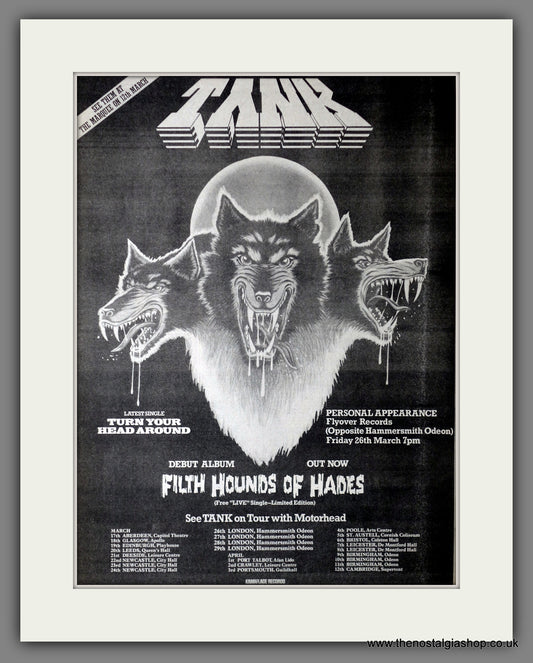 Tank Filth Hounds Of Hades. Original Advert 1982 (ref AD14203)