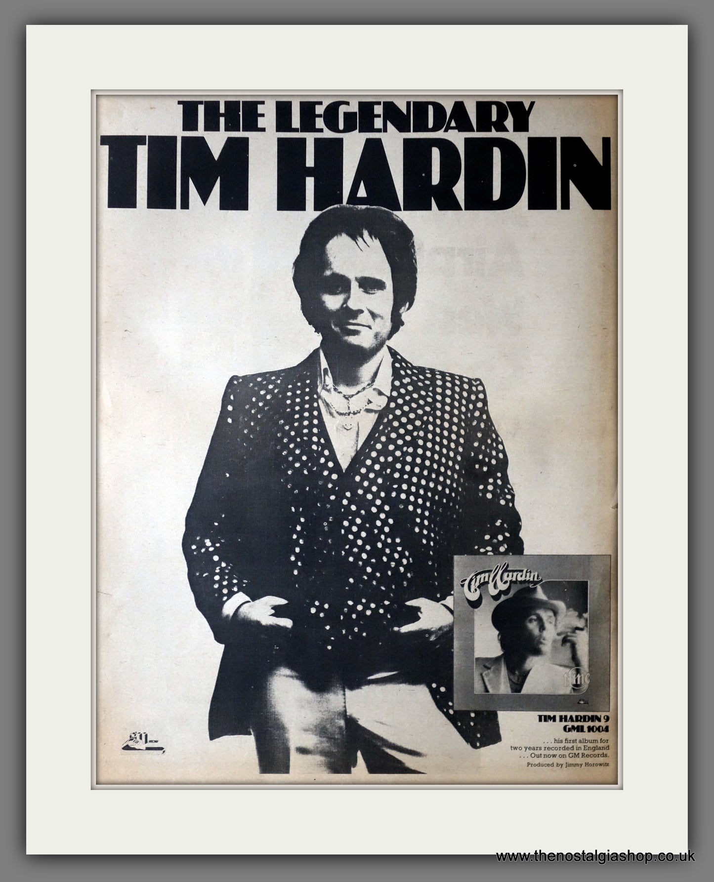 Tim Hardin. First Album. Original Advert 1974 (ref AD14209)