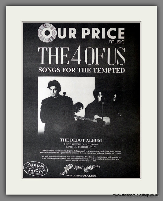 The 4 Of Us. Songs For The Tempted. Vintage Advert 1989 (ref AD14329)