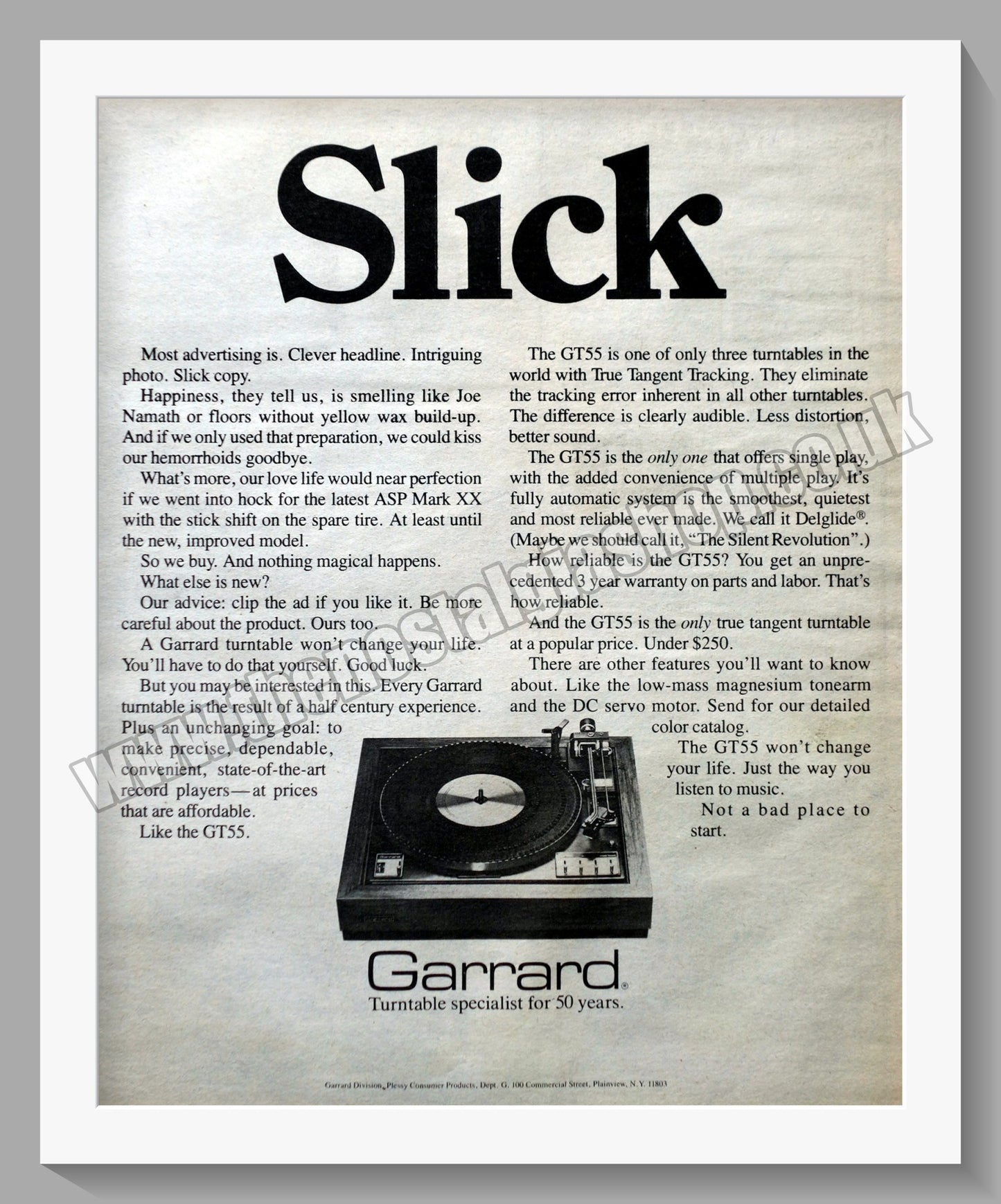 Garrard Turntable. Original Advert 1977 (ref AD300586)