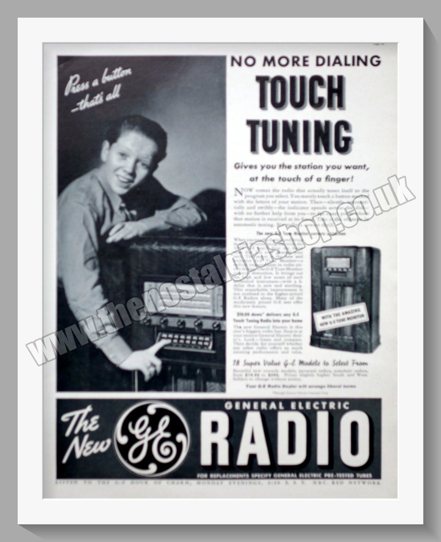 General Electric Radio. Original Advert 1937 (ref AD300591)