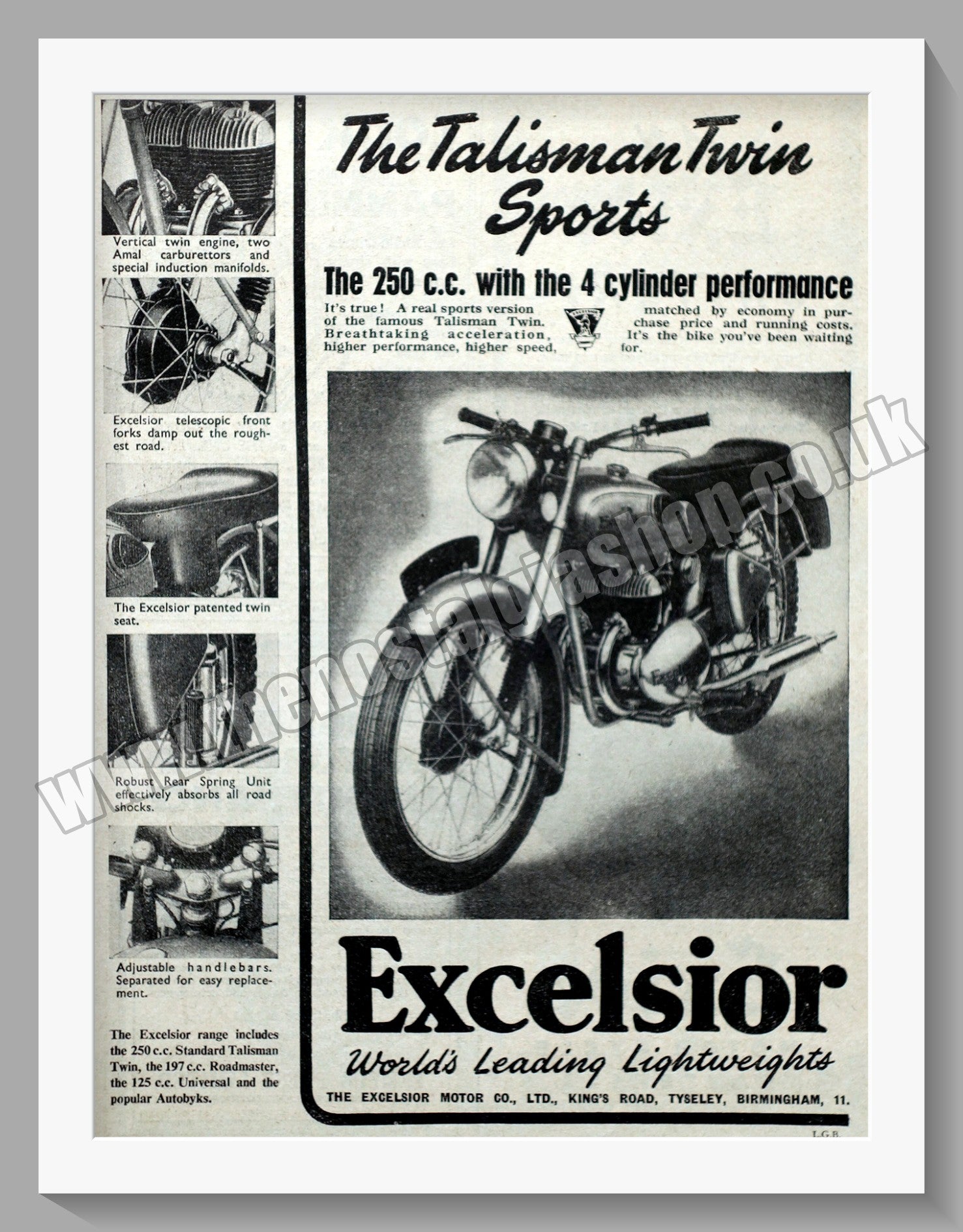 Excelsior talisman clearance twin 250cc