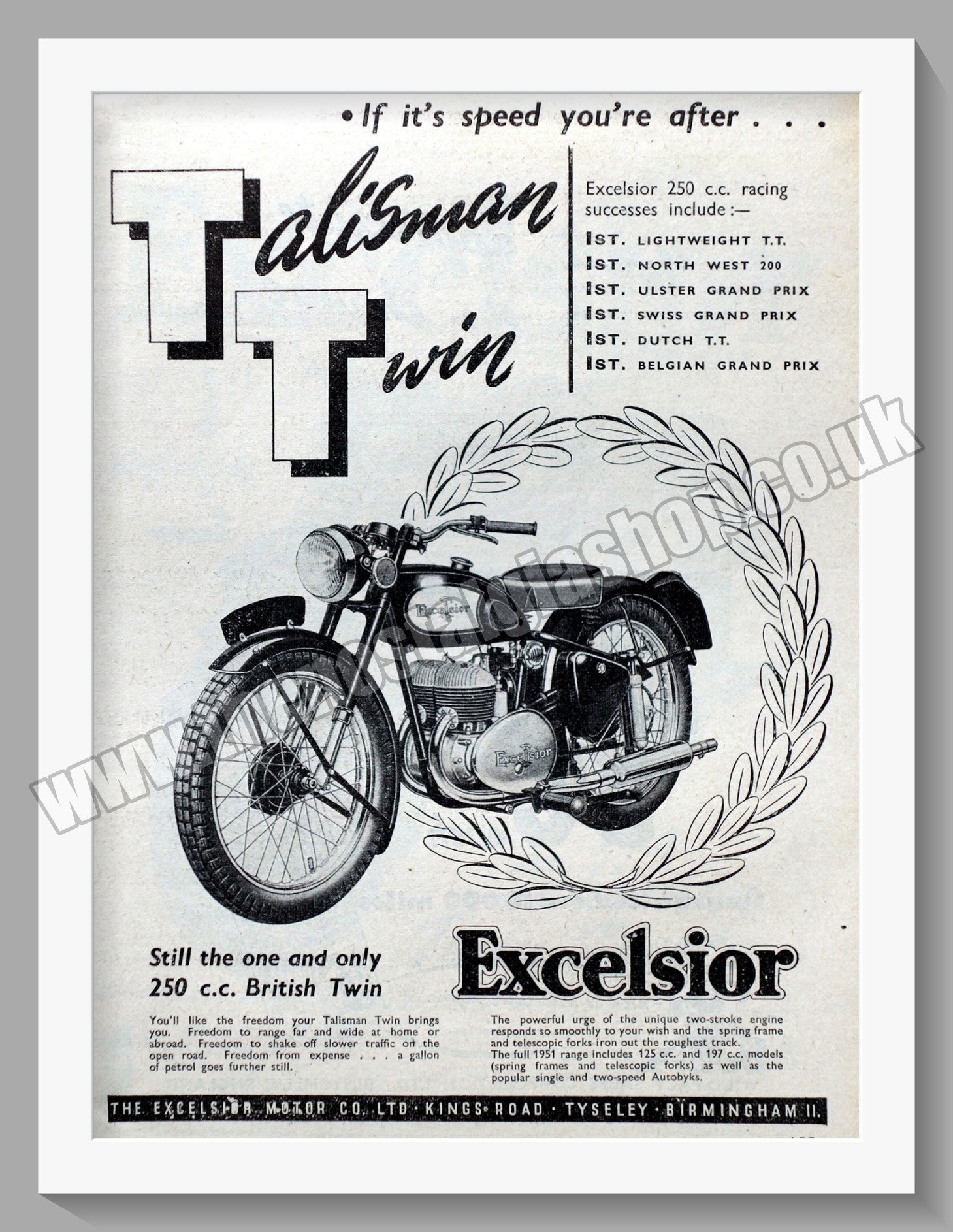 Excelsior talisman clearance twin 250cc