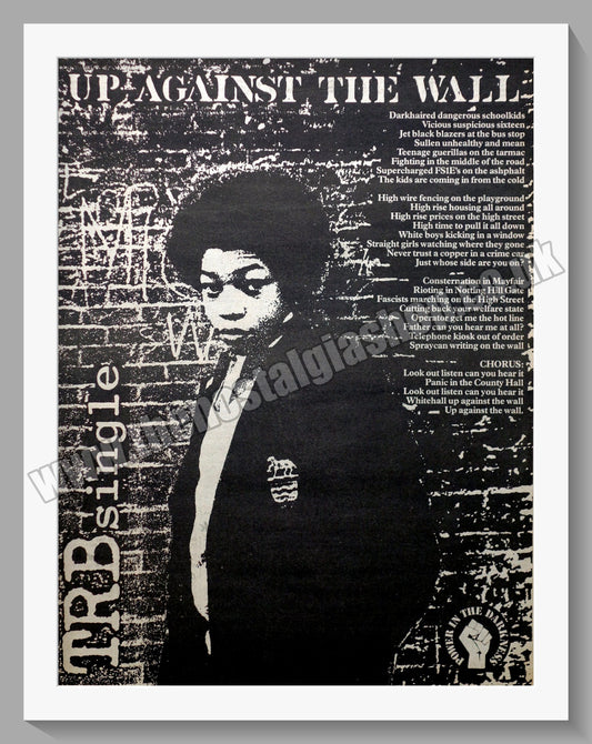 Tom Robinson Band. Up Against The Wall. Original Advert 1978 (ref AD14451)