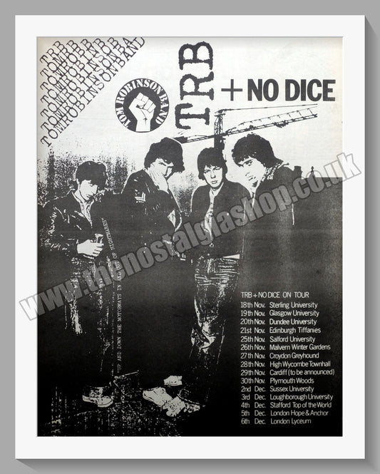 Tom Robinson Band And No Dice.  Original Advert 1977 (ref AD14456)