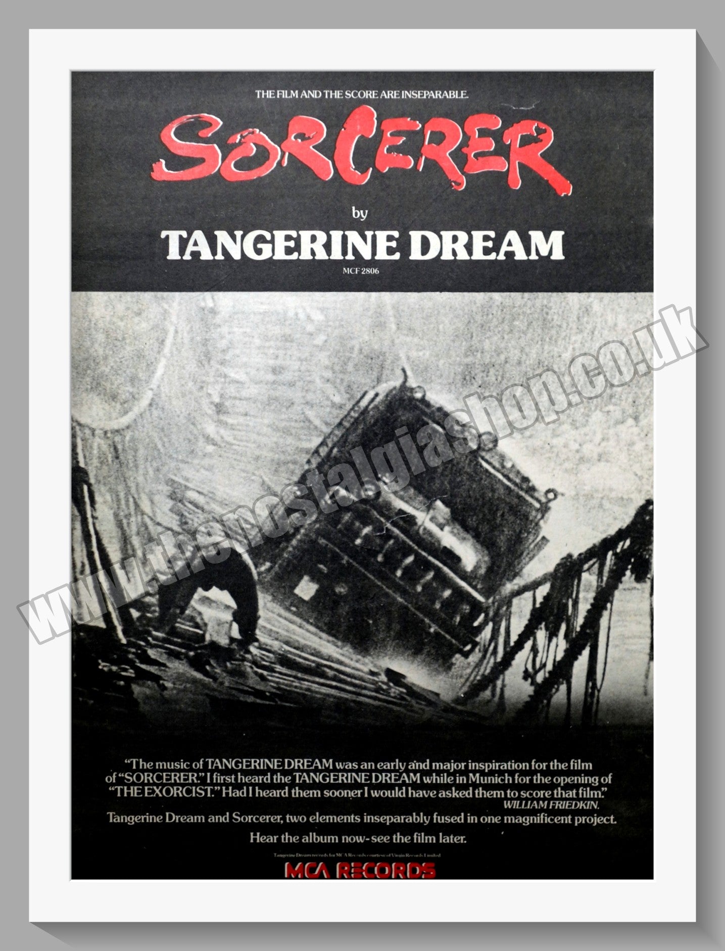 Tangerine Dream. Sorcerer.  Original Advert 1977 (ref AD14461)