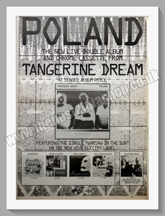 Tangerine Dream. Poland.  Original Advert 1984 (ref AD14462)