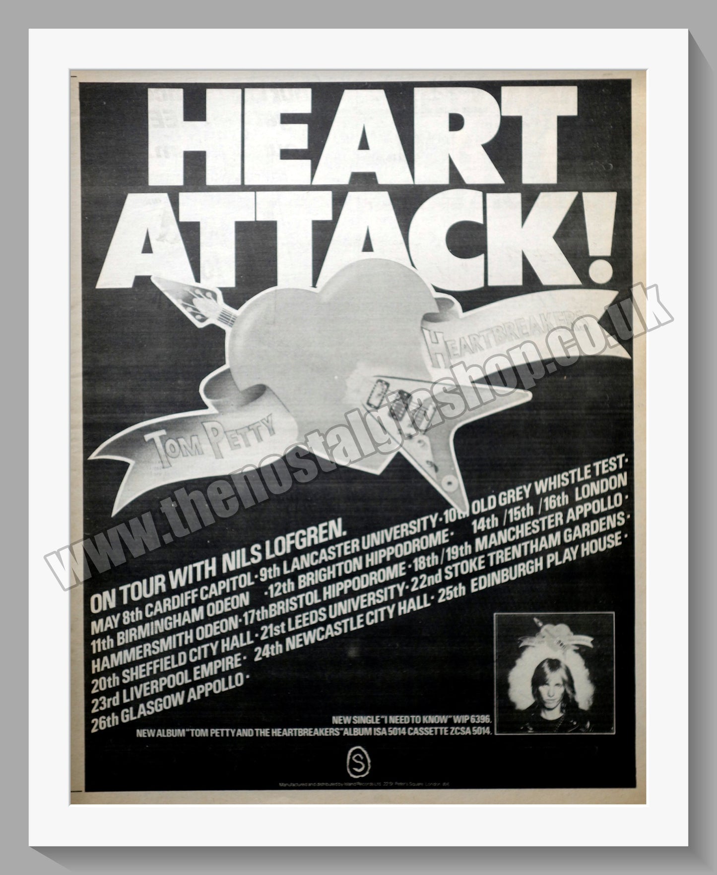 Tom Petty And The Heart Breakers On Tour.  Original Advert 1977 (ref AD14473)