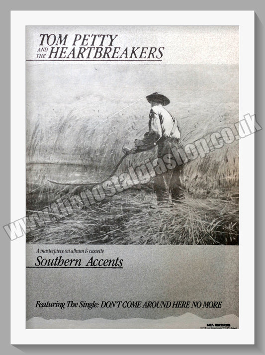 Tom Petty And The Heart Breakers. Southern Accents.  Original Advert 1985 (ref AD14478)