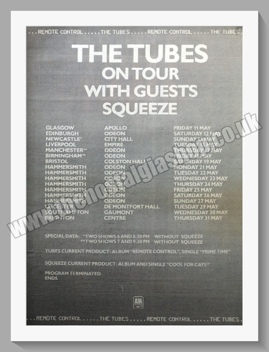 Tubes (The) On Tour.  Original Advert 1979 (ref AD14487)