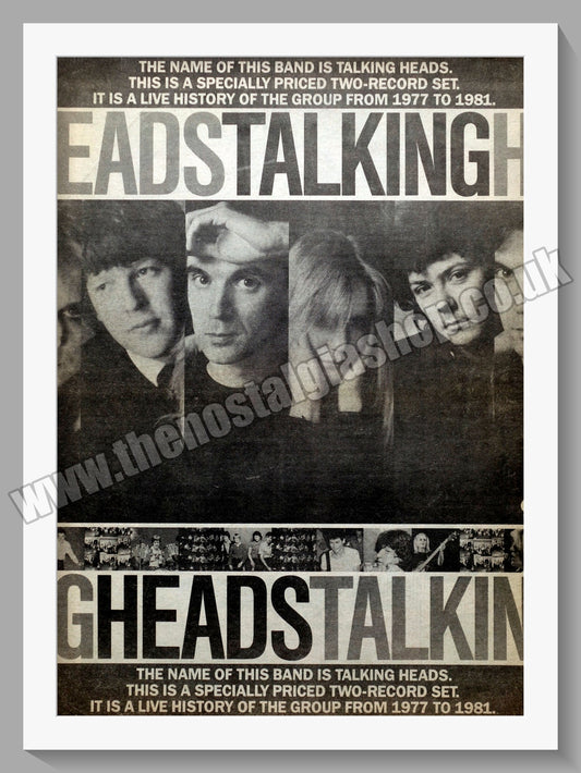 Talking Heads. Life History.  Original Advert 1982 (ref AD14497)