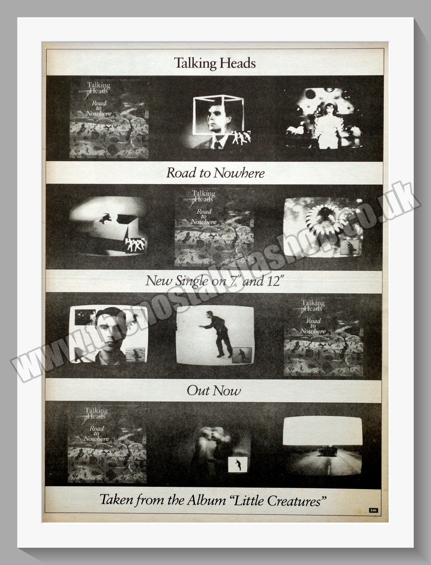 Talking Heads. Road To Nowhere.  Original Advert 1985 (ref AD14499)