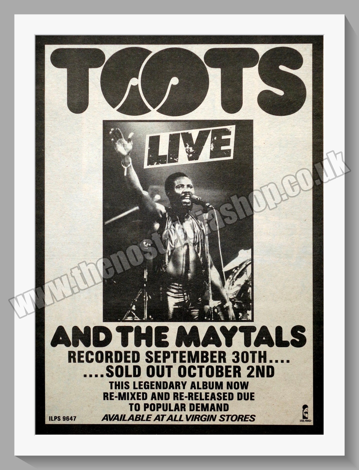 Toots And The Maytals.  Original Advert 1980 (ref AD14500)