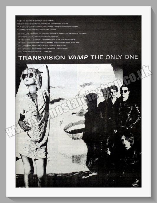 Transvision Vamp. The Only One.  Original Advert 1989 (ref AD14509)