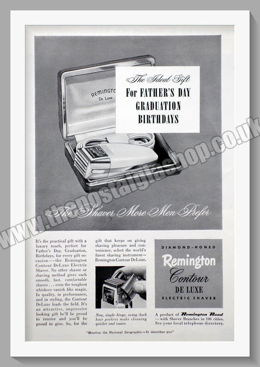 Remington Contour De Luxe Men's Shaver. Original Advert 1950 (ref AD56729)