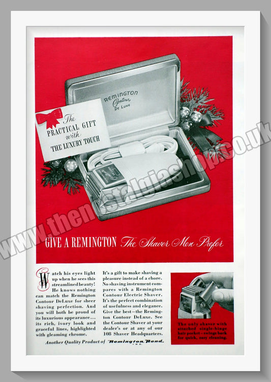 Remington Contour De Luxe Men's Shaver. Original Advert 1950 (ref AD56730)