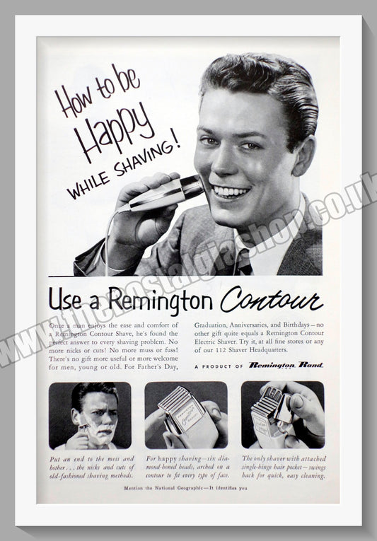 Remington Contour De Luxe Men's Shaver. Original Advert 1951 (ref AD56732)