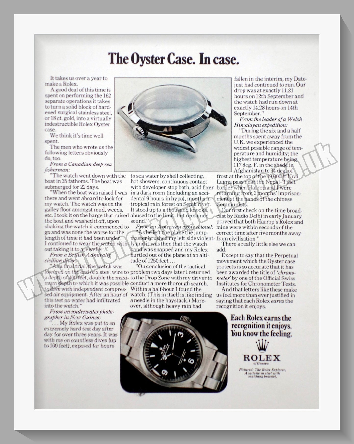 Rolex Oyster. Original Advert 1971 (ref AD56720)