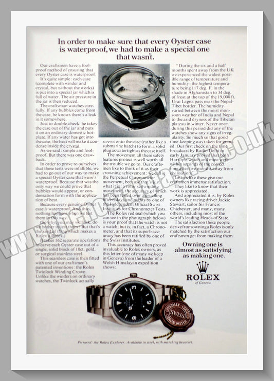 Rolex Explorer. Original Advert 1971 (ref AD56722)