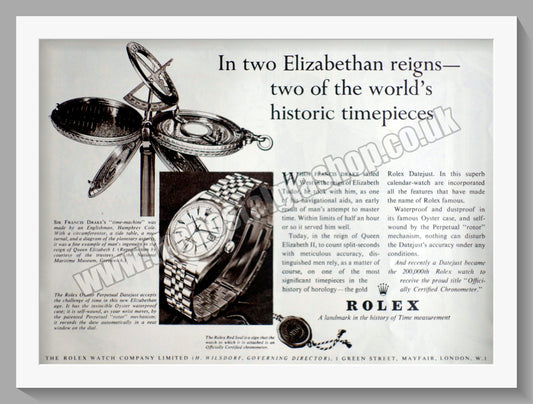 Rolex Oyster Perpetual Datejust. Original Advert 1953 (ref AD56724)