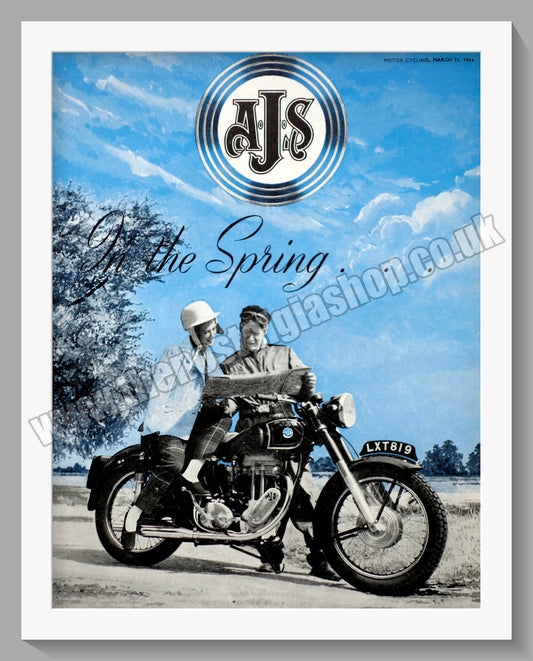 A.J.S Motorcycles In The Spring..... Original Advert 1954 (ref AD56873)