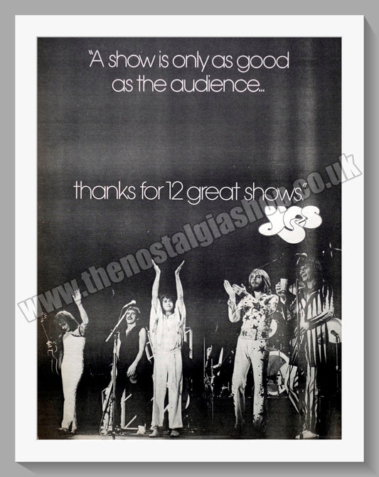 Yes. Thanks For The Shows. Vintage Advert 1977 (ref AD14563)