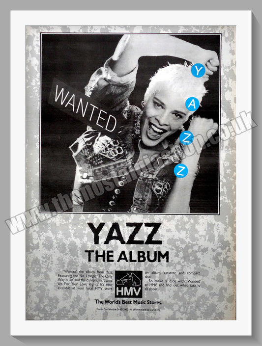 Yazz Wanted. Vintage Advert 1988 (ref AD14570)