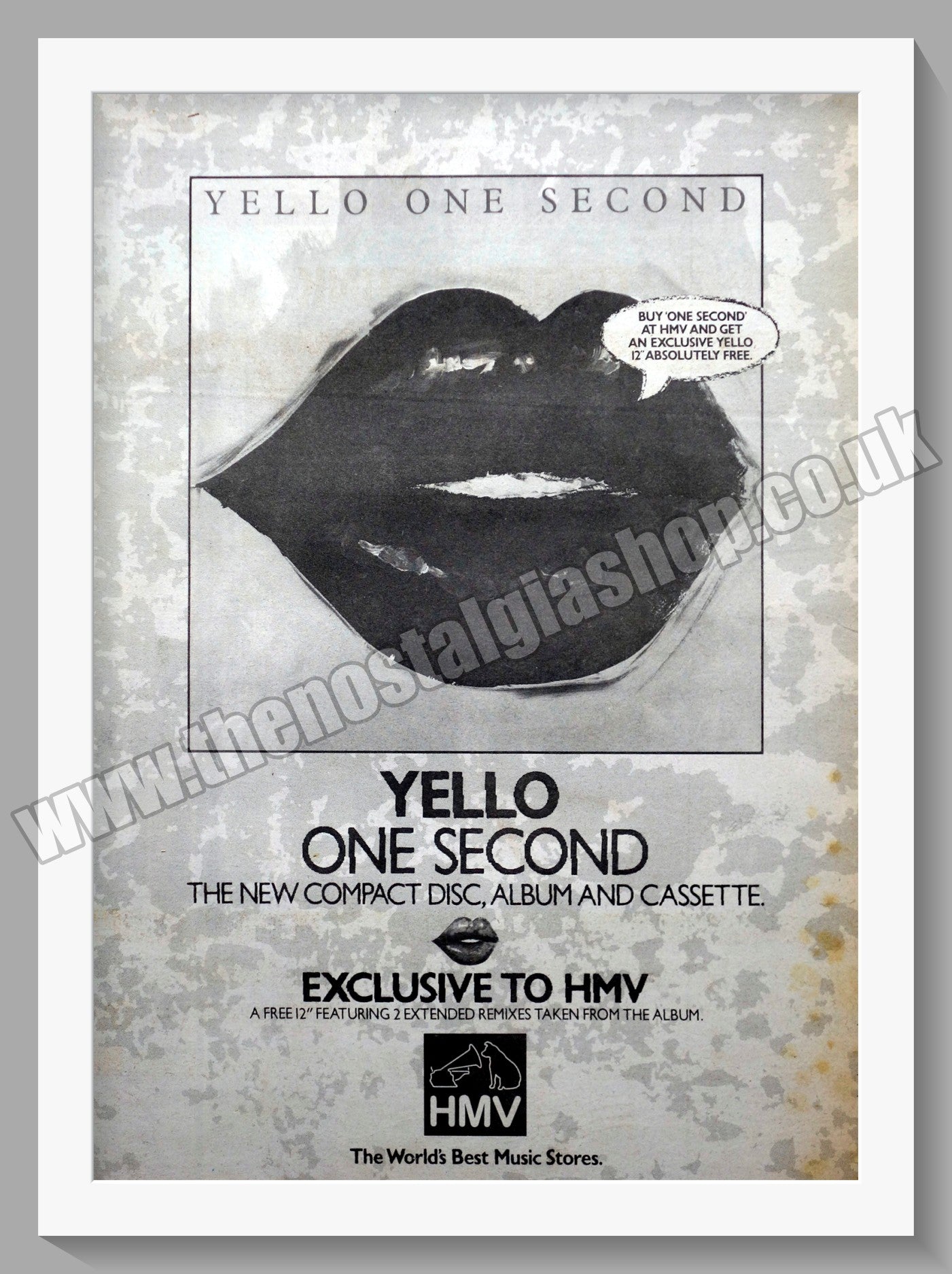 Yello. One Second. Vintage Advert 1987 (ref AD14571)