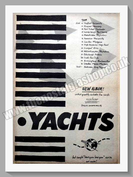 Yachts. UK Tour. Vintage Advert 1979 (ref AD14572)