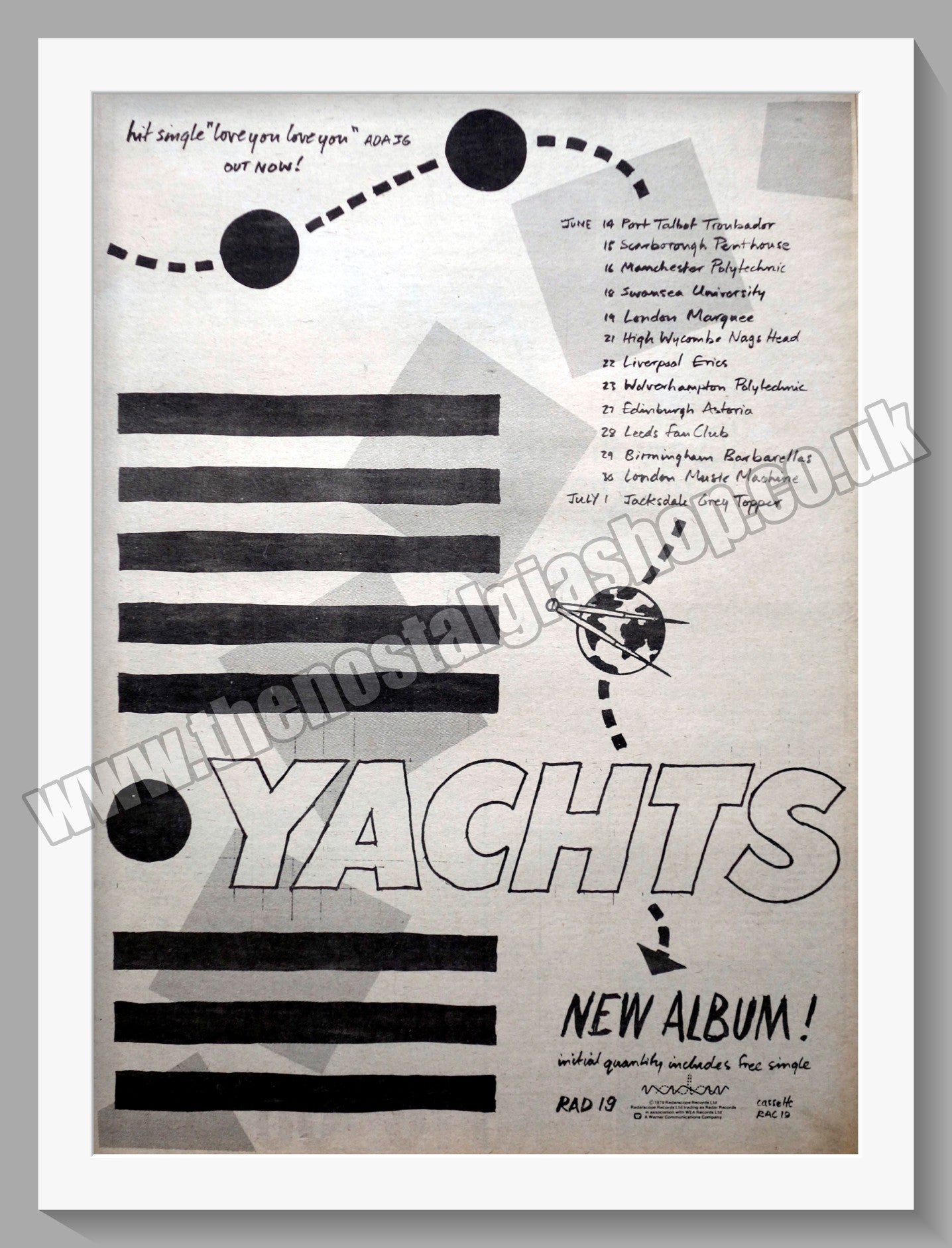 Yachts. UK Tour. Vintage Advert 1979 (ref AD14573)