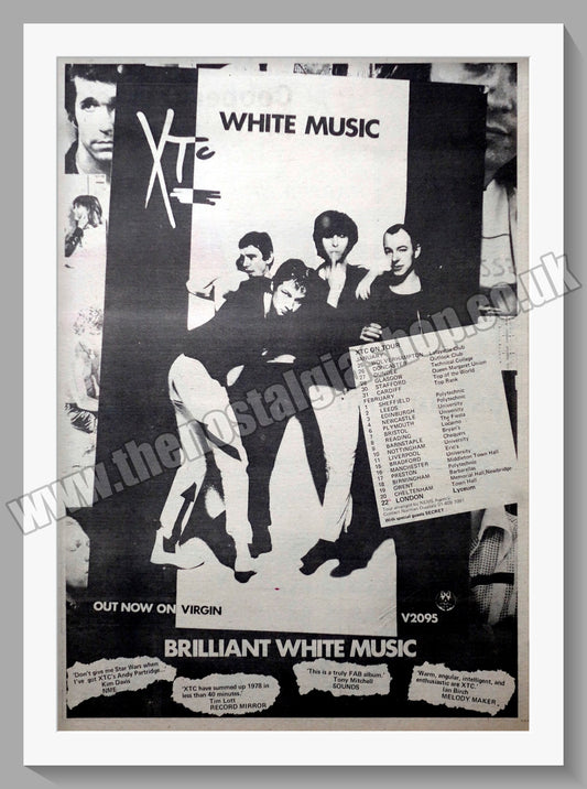 XTC White Music. UK Tour. Vintage Advert 1978 (ref AD14580)