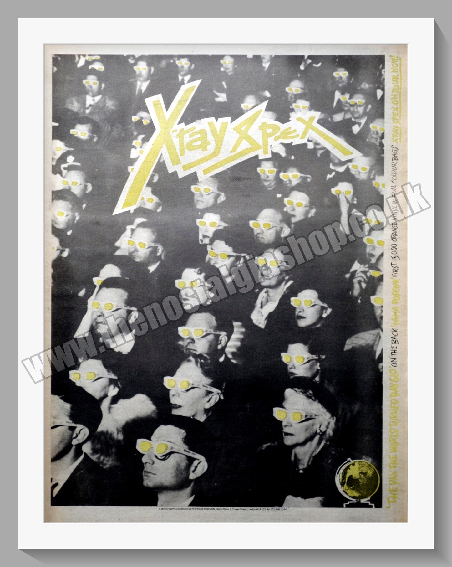 Xray Spex The Day The World Turned Dayglo. Vintage Advert 1978 (ref AD14588)