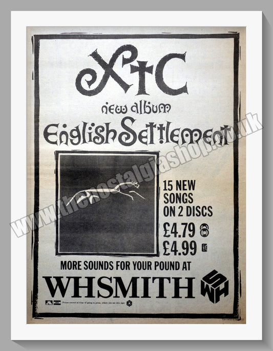 XTC English Settlement. Vintage Advert 1982 (ref AD14586)