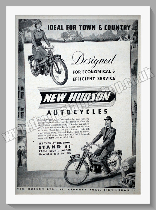 Hudson Autocycle Original Advert 1951 (ref AD57613)