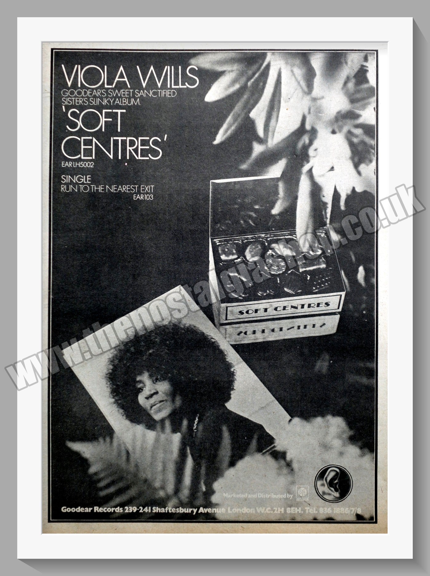 Viola Wills. Soft Centres. Original Advert 1974 (ref AD14542)