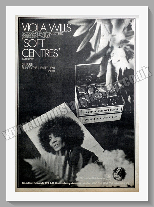 Viola Wills. Soft Centres. Original Advert 1974 (ref AD14542)